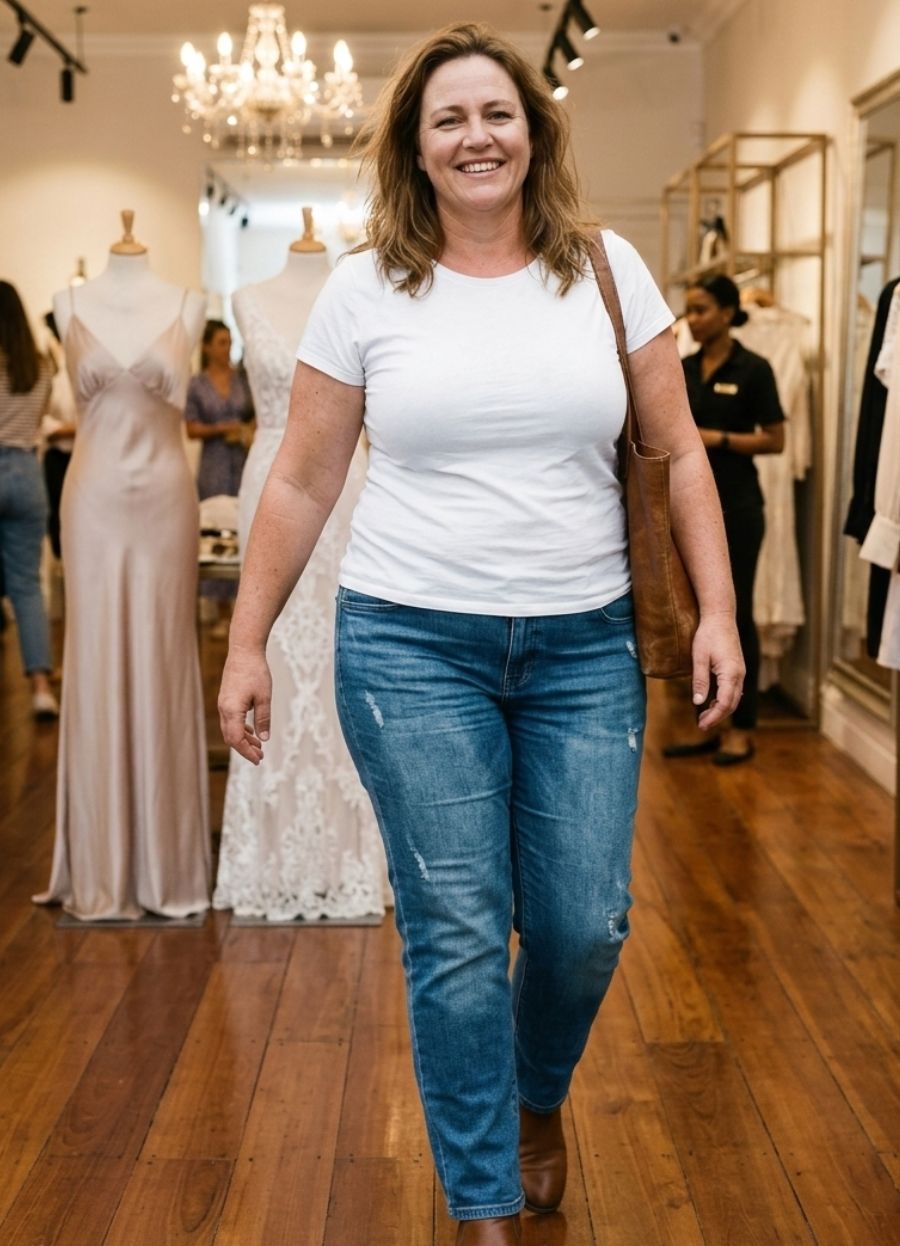 Original shopper selfie before try-on